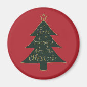 Frohe Weihnachten dekoriert Kiefer Baum Magnet (Vorne)