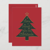 Frohe Weihnachten dekoriert Kiefer Baum Postkarte (Vorne/Hinten)