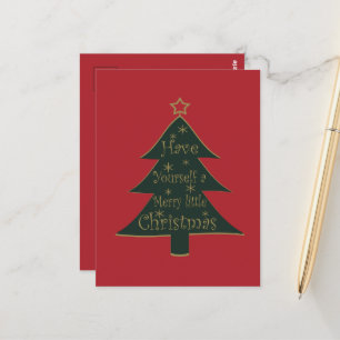 Frohe Weihnachten dekoriert Kiefer Baum Postkarte