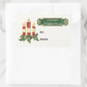 Frohe Weihnachten dekoriert Tree Star Gold Swirl Rechteckiger Aufkleber (Tasche)