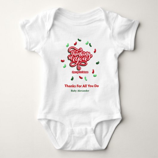 Frohe Weihnachten Denken Sie persönlich Baby Strampler (Vorderseite)