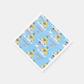 Frohe Weihnachten der 1950er Jahre New York Yellow Serviette (Ecke)