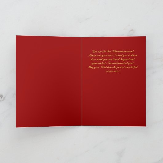 frohe Weihnachten der Tochter, Glasverzierung, rot (Innenseite)