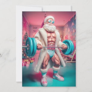Frohe Weihnachten Der Weihnachtsmann hebt mehr a