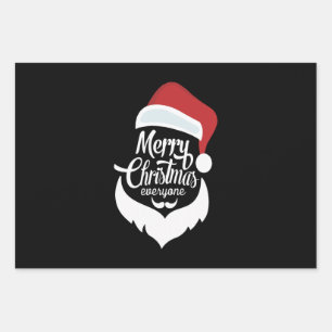 Frohe Weihnachten   Der Weihnachtsmann sagt frohe  Geschenkpapier Set