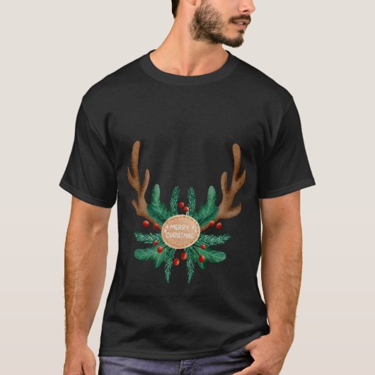 Frohe Weihnachten | Der Weihnachtsmann sagt frohe  T-Shirt (Vorderseite)