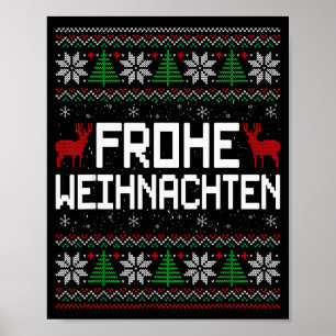 Frohe Weihnachten deutsche frohe Weihnachtsfeierta Poster