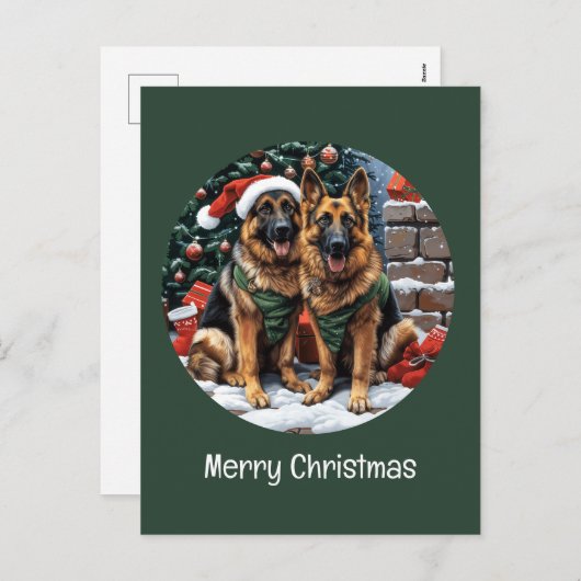 Frohe Weihnachten Deutsche Schäferhunde (Vorne/Hinten)