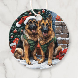 Frohe Weihnachten Deutsche Schäferhunde Geschenkanhänger