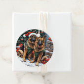 Frohe Weihnachten Deutsche Schäferhunde Geschenkanhänger (Beispiel)