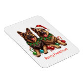 Frohe Weihnachten Deutsche Schäferhunde Magnet (Rechte Seite)