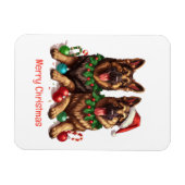 Frohe Weihnachten Deutsche Schäferhunde Magnet (Horizontal)