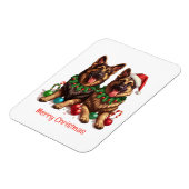 Frohe Weihnachten Deutsche Schäferhunde Magnet (Linke Seite)