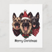 Frohe Weihnachten Deutsche Schäferhunde Postkarte (Vorderseite)