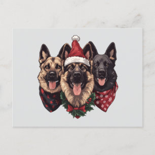 Frohe Weihnachten Deutsche Schäferhunde Postkarte