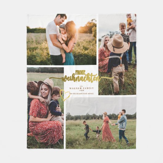 Frohe Weihnachten - Deutsche Weihnachten 4 FotoCol Fleecedecke (Vorderseite)