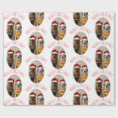 Frohe Weihnachten Deutscher Schäferhund und Dalmat Geschenkpapier (Flach)