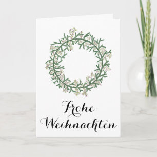 Frohe Weihnachten, deutscher Weihnachtskranz Feiertagskarte