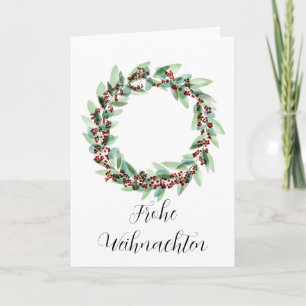 Frohe Weihnachten, deutscher Weihnachtskranz Feiertagskarte