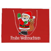 Frohe Weihnachten Deutscher Weihnachtsmann (RED) Große Geschenktüte (Rückseite)