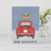 Frohe Weihnachten Deutscher Weihnachtsroter Fiat 5 (Stehend Vorderseite)