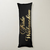 Frohe Weihnachten Deutscher Weihnachtsschwarz und Seitenschläferkissen (Rückseite (Vertikal))