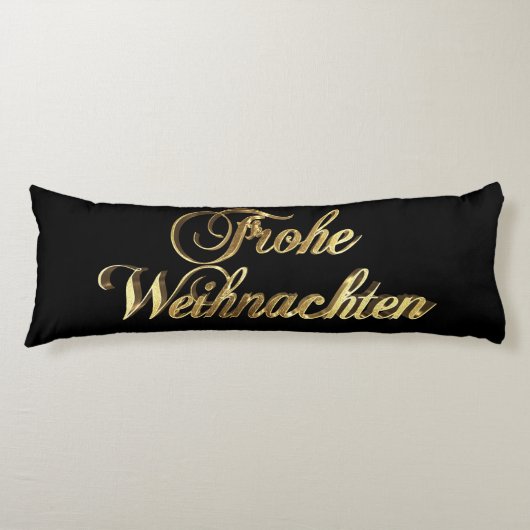 Frohe Weihnachten Deutscher Weihnachtsschwarz und Seitenschläferkissen (Vorderseite)