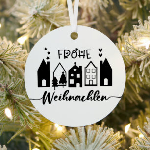 Frohe Weihnachten: Deutsches Dorf Ornament Aus Metall