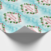 Frohe Weihnachten Diamond und Holly Retro Geschenk Geschenkpapier (Ecke)