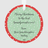Frohe Weihnachten Die besten Großeltern je | FOTO Ornament (Rückseite)