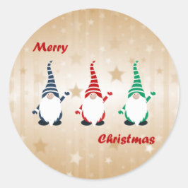 Frohe Weihnachten, die drei Elfen, Runder Aufkleber