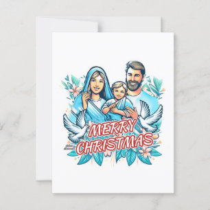 Frohe Weihnachten - Die heilige Familie - Geburt Postkarte