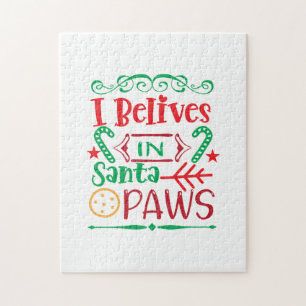 Frohe Weihnachten, die ich in Santa Paws lebe Puzzle