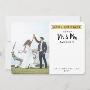Frohe Weihnachten Die neue Mr. & Mrs. 1-Fotokart