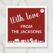 Frohe Weihnachten - die Schlittenhalle-Silhouette Geschenkanhänger (Rückseite)