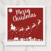 Frohe Weihnachten - die Schlittenhalle-Silhouette Geschenkanhänger (Vorderseite)