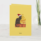 Frohe Weihnachten Die Schwarze Katze mit stilisier (Rückseite)