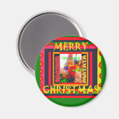 Frohe Weihnachten Die Welt um mich ist froh, zu ha Magnet (Vorderseite/Rückseite)