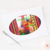 Frohe Weihnachten Die Welt um mich ist froh, zu ha Ovaler Aufkleber (Umschlag)