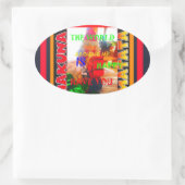 Frohe Weihnachten Die Welt um mich ist froh, zu ha Ovaler Aufkleber (Tasche)