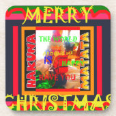 Frohe Weihnachten Die Welt um mich ist froh, zu ha Untersetzer (Vorderseite)