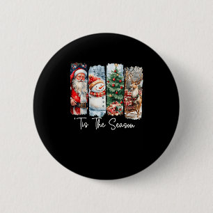 Frohe Weihnachten Die Zeit Ist Da Santa Schneemann Button