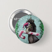 Frohe Weihnachten Dinosaur Button (Vorne & Hinten)