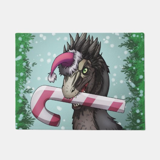 Frohe Weihnachten Dinosaur Fußmatte (Vorderseite)