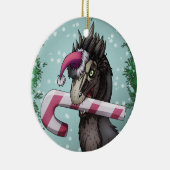 Frohe Weihnachten Dinosaur Keramik Ornament (Rechts)