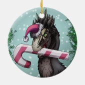 Frohe Weihnachten Dinosaur Keramik Ornament (Hinten)