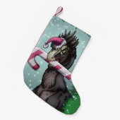 Frohe Weihnachten Dinosaur Kleiner Weihnachtsstrumpf (Vorderansicht (hängend))