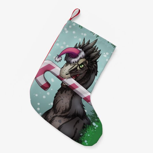 Frohe Weihnachten Dinosaur Kleiner Weihnachtsstrumpf (Vorderansicht (hängend))