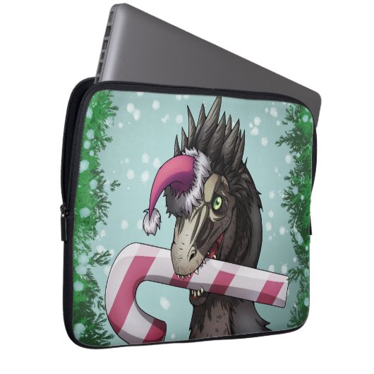 Frohe Weihnachten Dinosaur Laptopschutzhülle (Vorne Rechts)