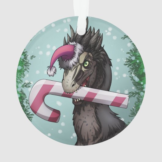 Frohe Weihnachten Dinosaur Ornament (Rückseite)